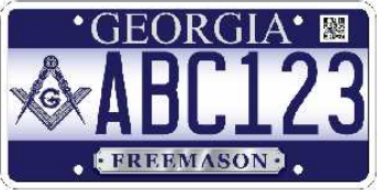 Georgia Proposed Freemasonry License Plate Tag